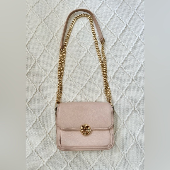 Tory Burch - Light Oak And Spark Gold - Duet Leather Shoulder Bag - Picture 2 of 16